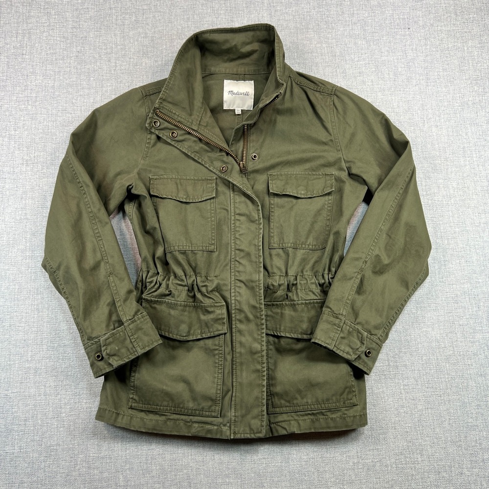 Madewell Surplus Jacket Women XXS Foliage Green Field Utility Cinch Waist